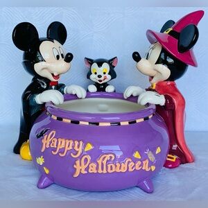 Disney Store Mickey Mouse Minnie Mouse Figaro Halloween Candy Dish